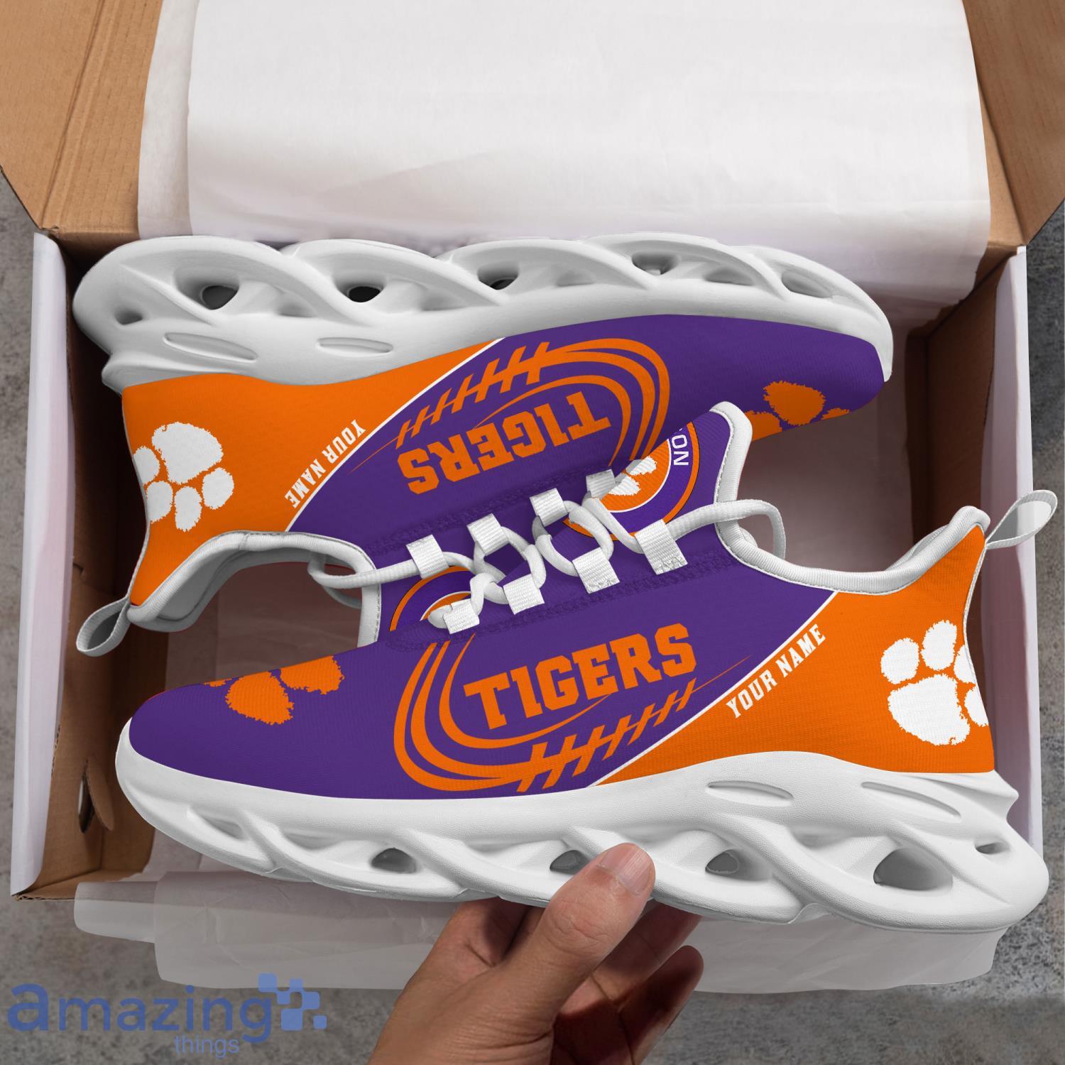 NCAA Clemson Tigers Custom Name Sneakers Max Soul Shoes image NCAA Clemson Tigers Custom Name Sneakers Max Soul Shoes Product Photo 6
