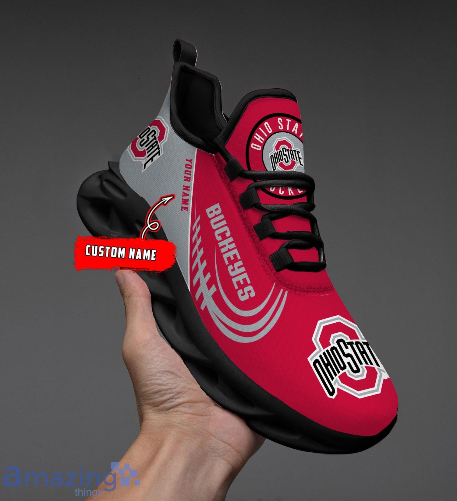 NCAA Ohio State Buckeyes Custom Name Sneakers Max Soul Shoes Product Photo 1