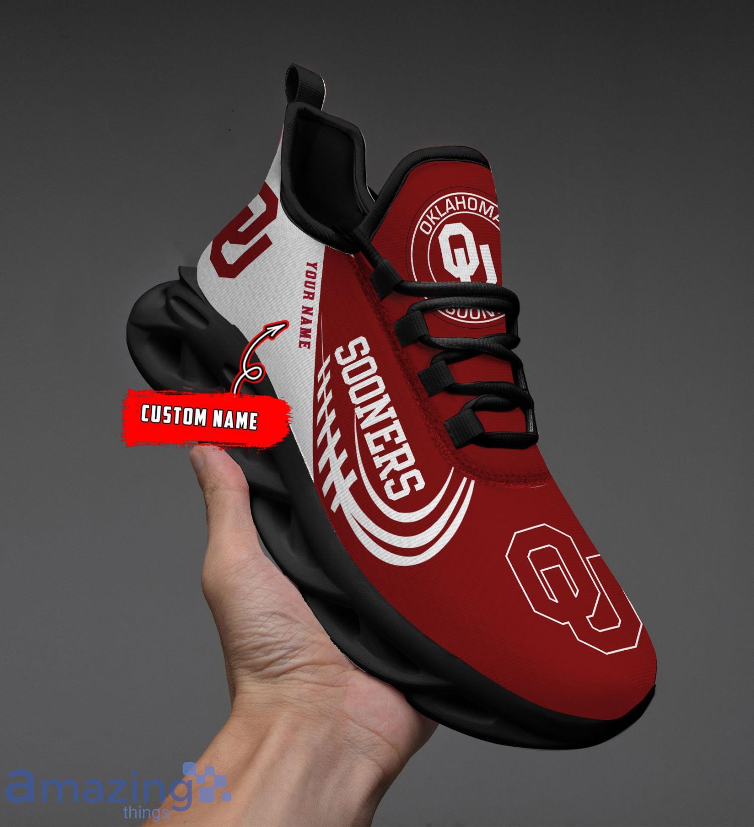 NCAA Oklahoma Sooners Custom Name Sneakers Max Soul Shoes