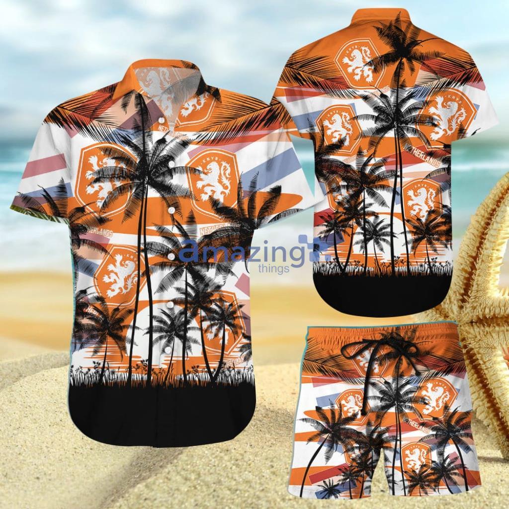 Netherlands Coconut Pattern Soccer Team, World Cup 2022 Qatar Champions, Football Gift Fans World Cup Hawaiian Shirt And Short - 270423-180807