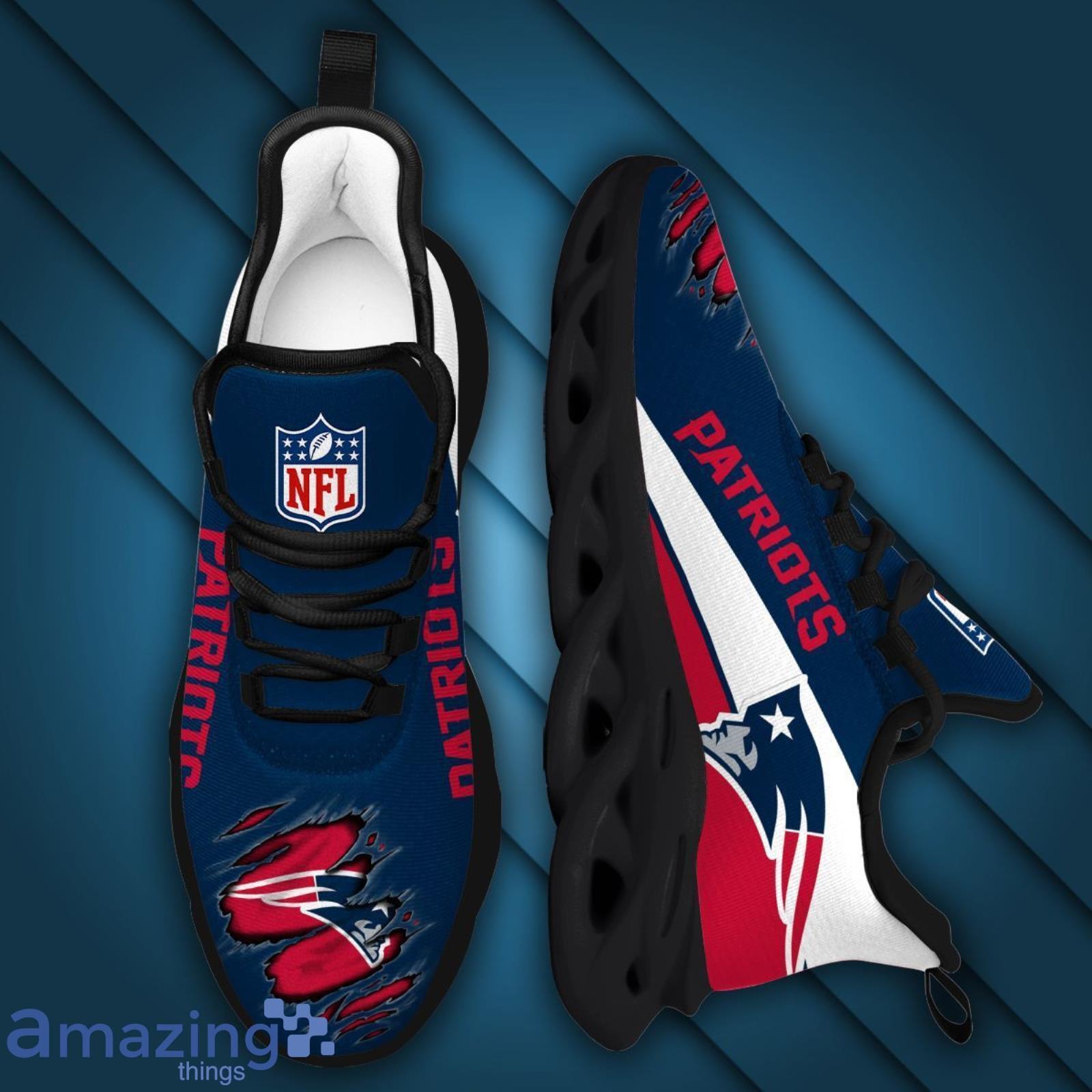 New England Patriots Womens Midsole White Sneakers, Size: 6