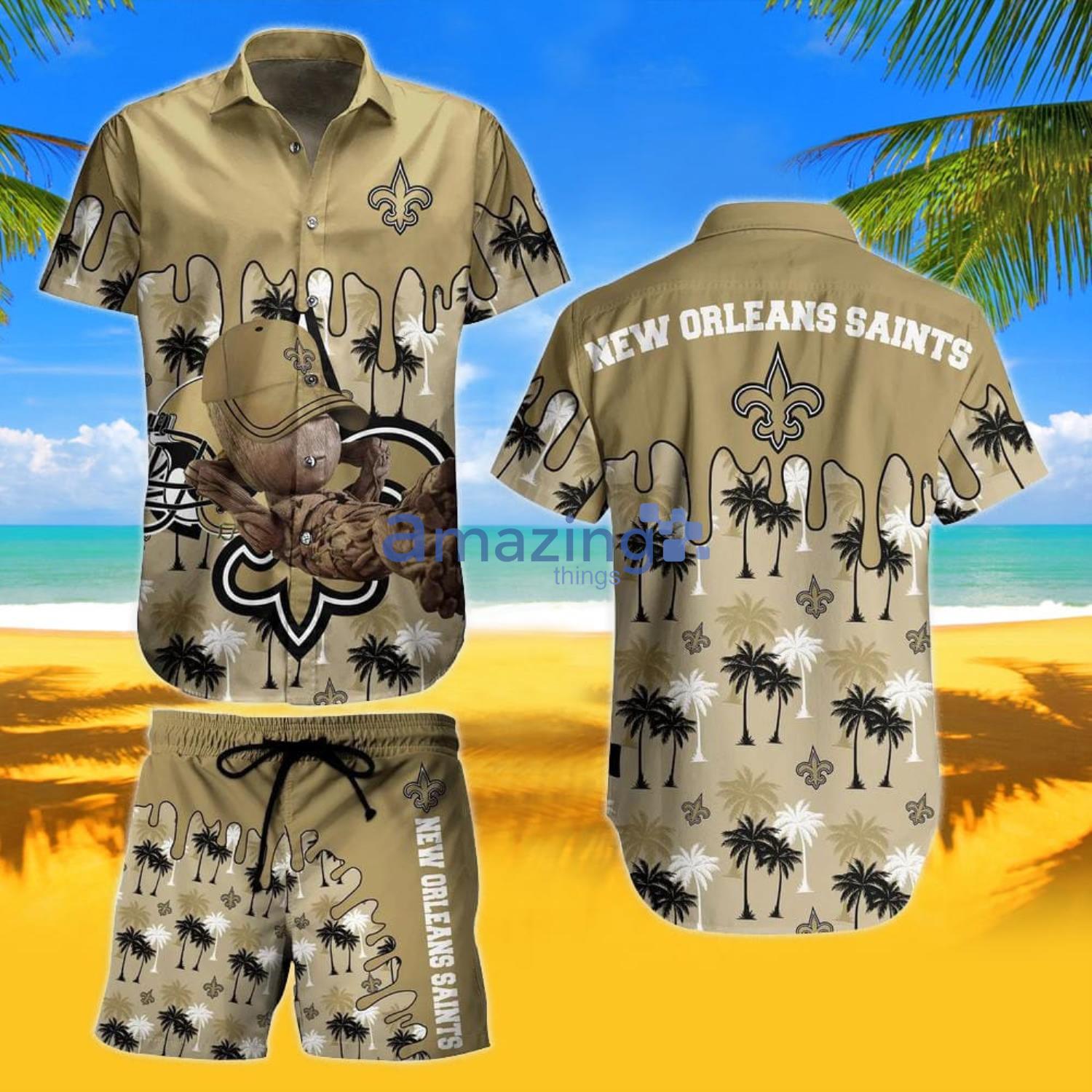 New Orleans Saints NFL Hawaiian Groot Design Button Shirt - Growkoc