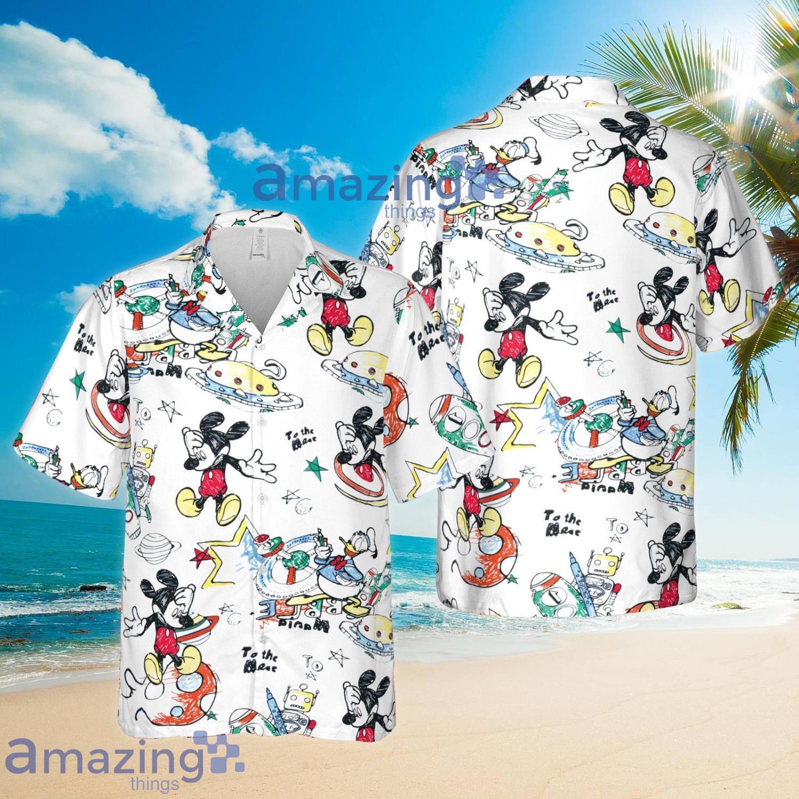 New Trendy Mickey Mouse Cartoon Printed Summer Set Hawaiian Shirt And Shorts Product Photo 1