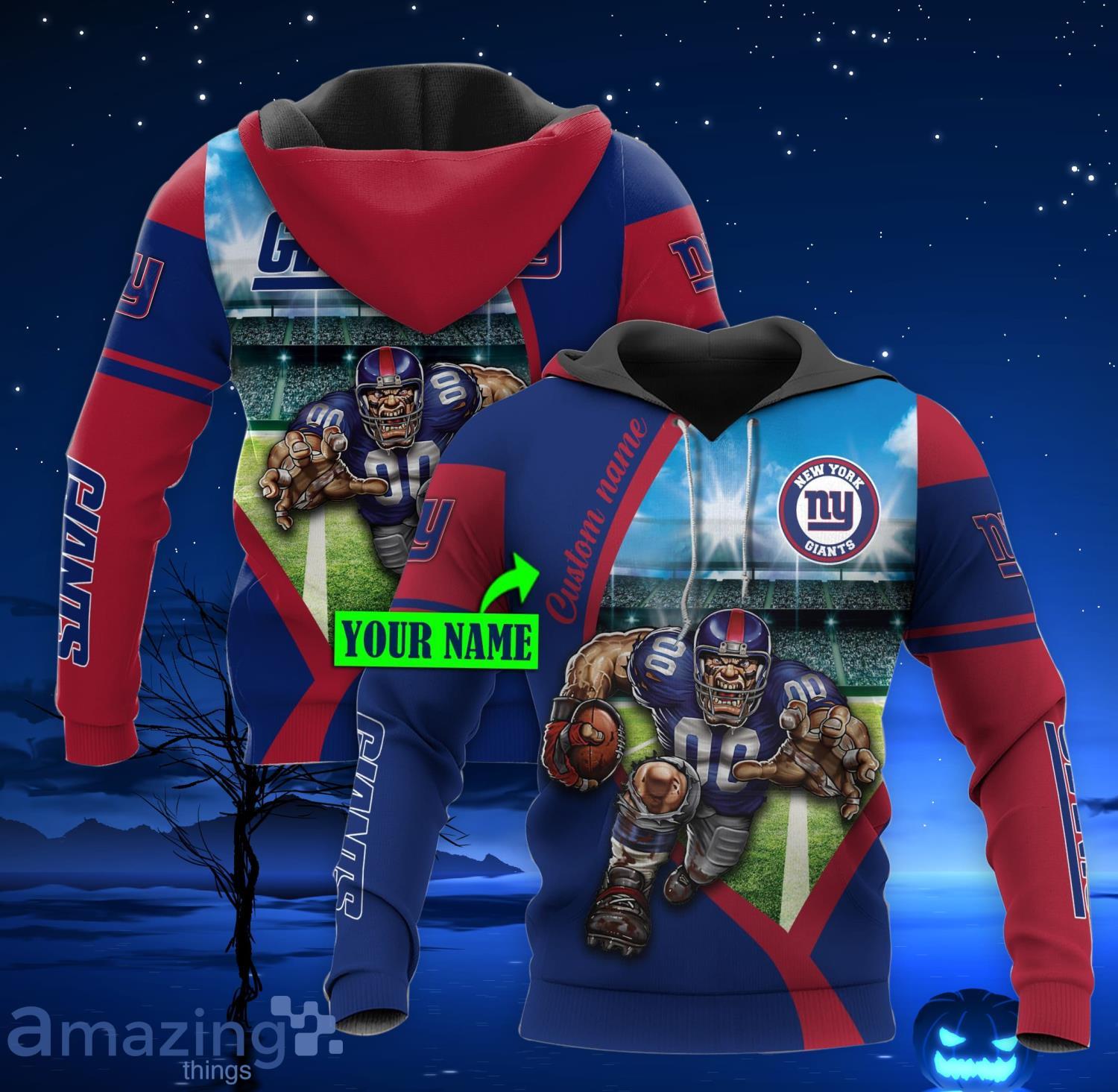 Personalized New York Giants Clothing 3D Vibrant NY Giants Gift