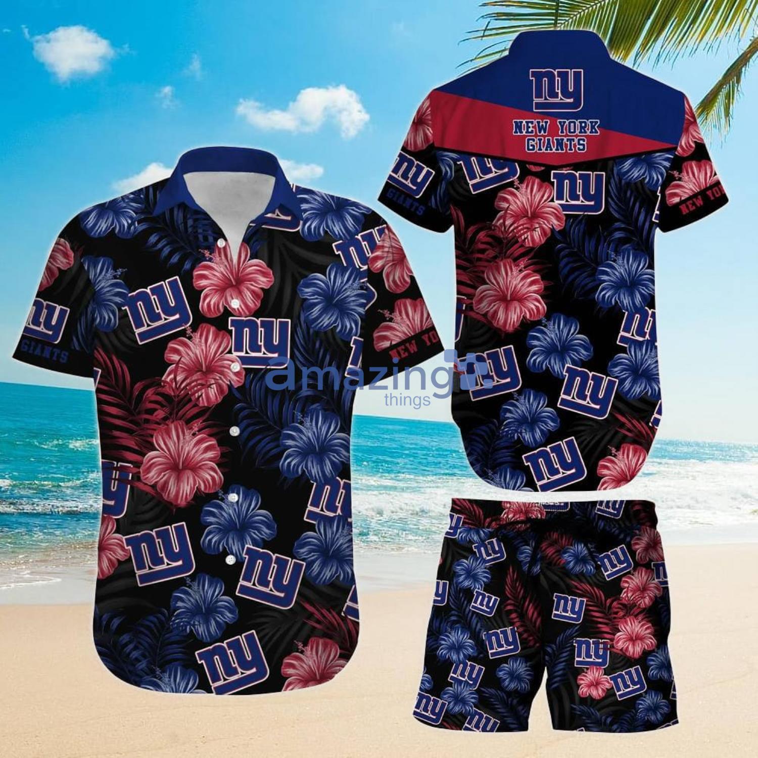 New York Giants NFL Logo Combo Hawaiian Shirt And Short Summer For