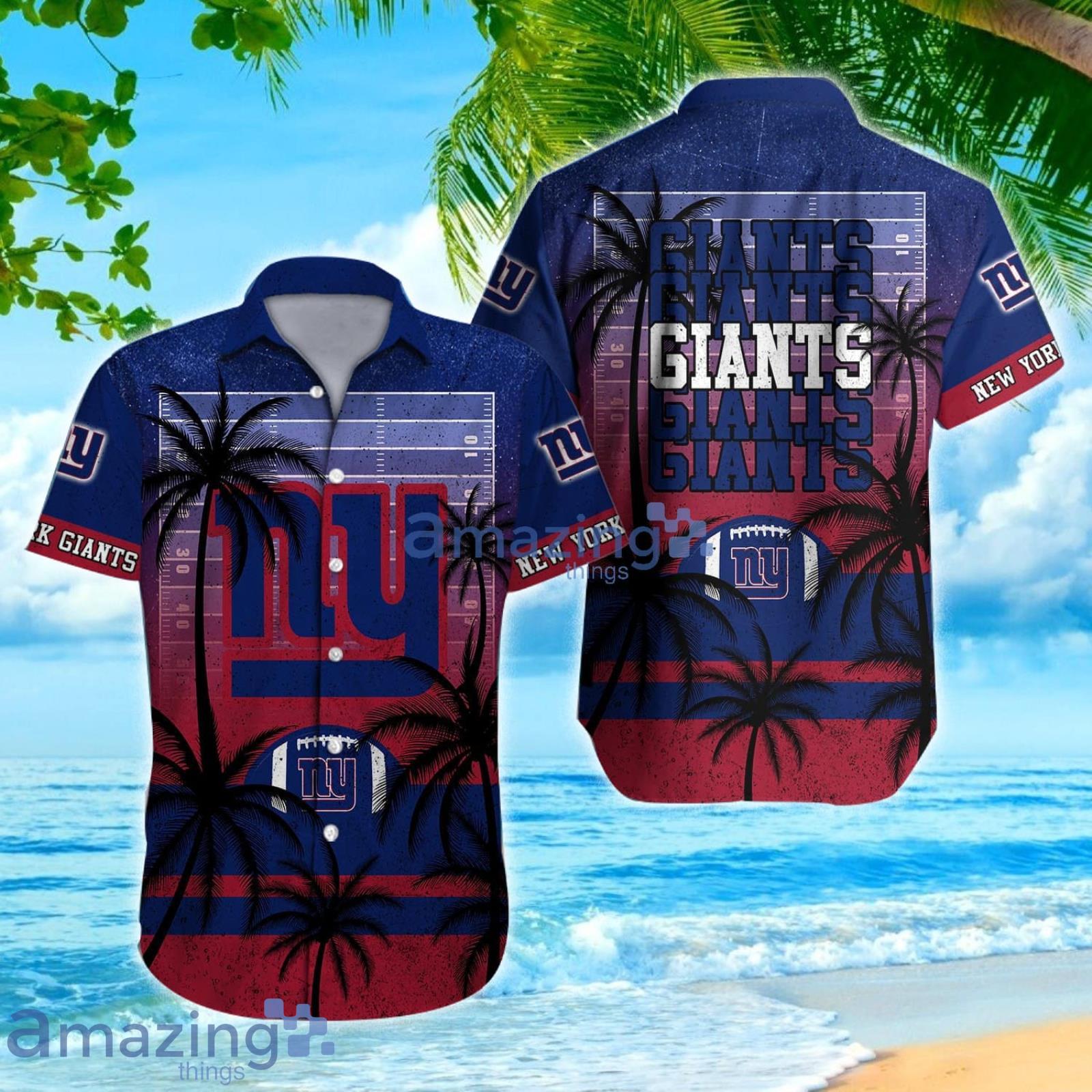 New York Giants Vintage Coconut Tree Aloha Hawaiian Shirt Product Photo 1