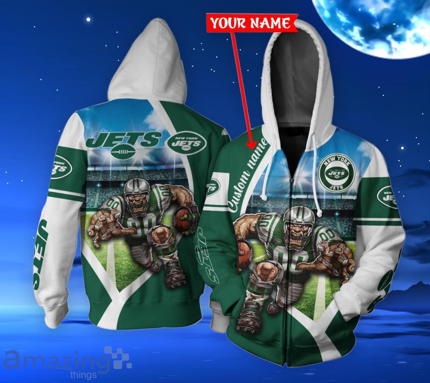 New York Jets Mascot Personalized Name 3D All Over Print Shirt For Fans