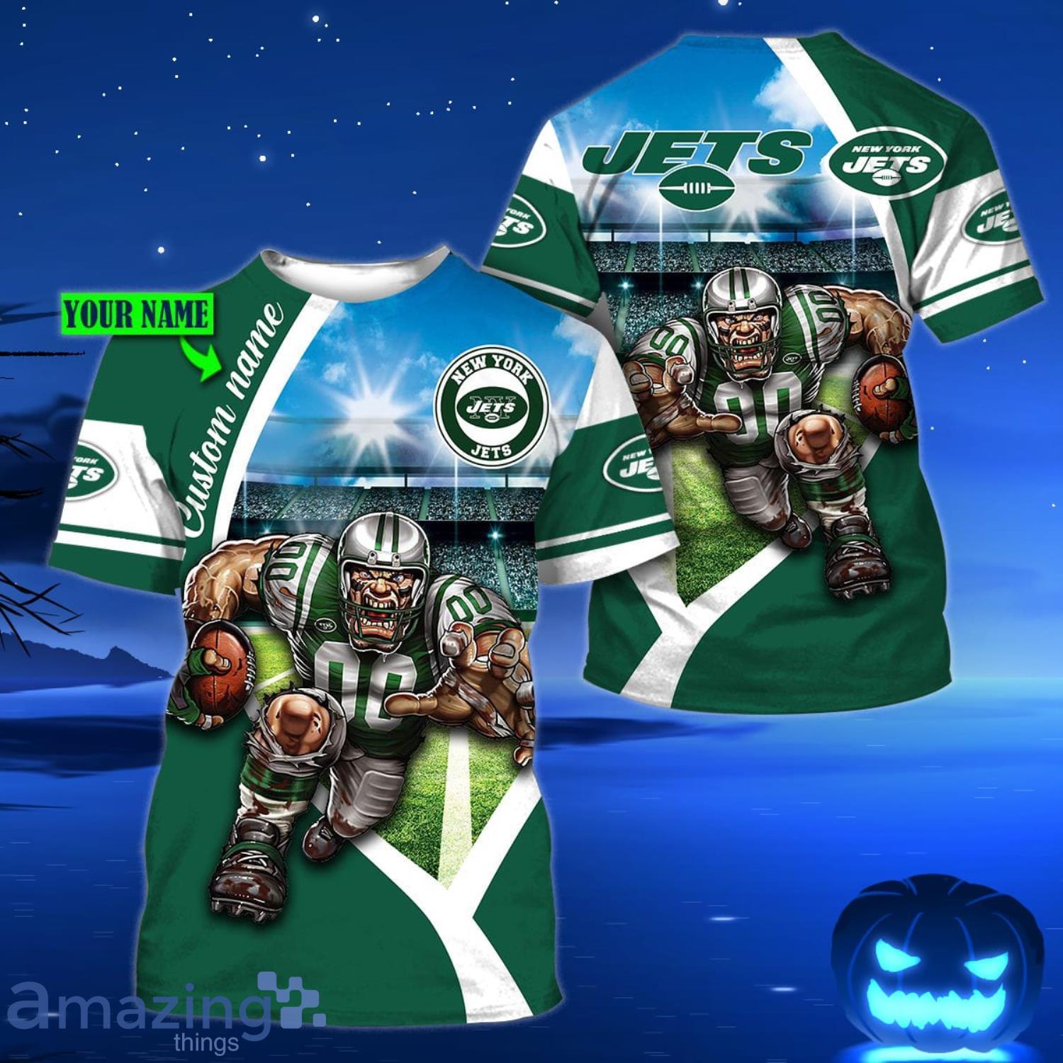 New York Jets Mascot Personalized Name 3D All Over Print Shirt For Fans