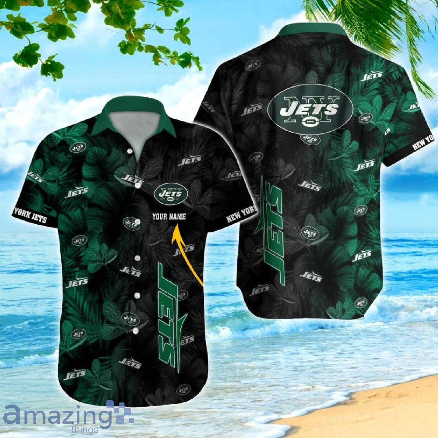 New York Jets NFL Custom Name Hawaiian Shirt