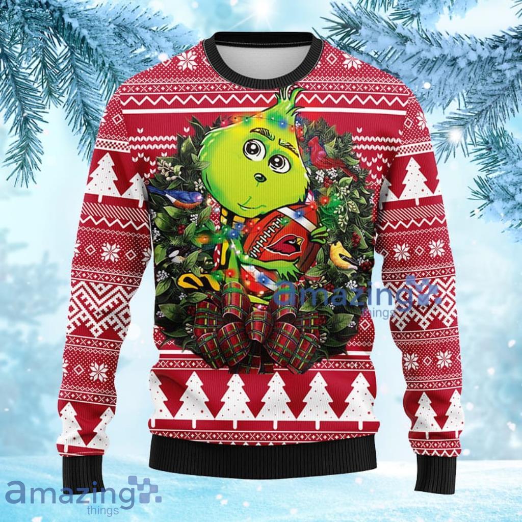 NFL Arizona Cardinals Cute 12 Grinch Face Xmas Day Ugly