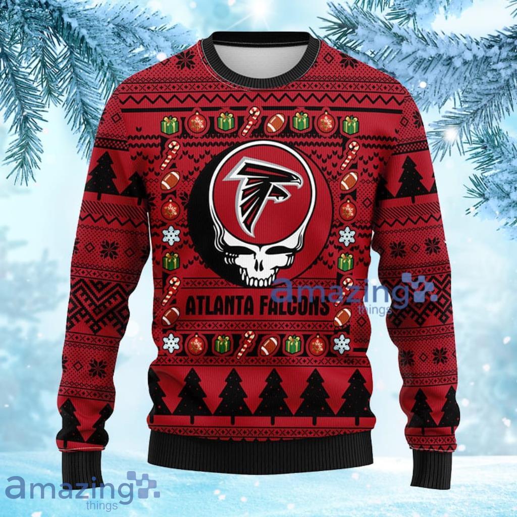NFL Atlanta Falcons Grateful Dead Ugly Christmas Fleece Sweater - 1