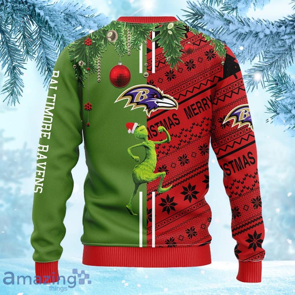 NFL Baltimore Ravens Grinch And Scooby-Doo Funny Christmas Gift Ugly  Christmas Sweater - Freedomdesign