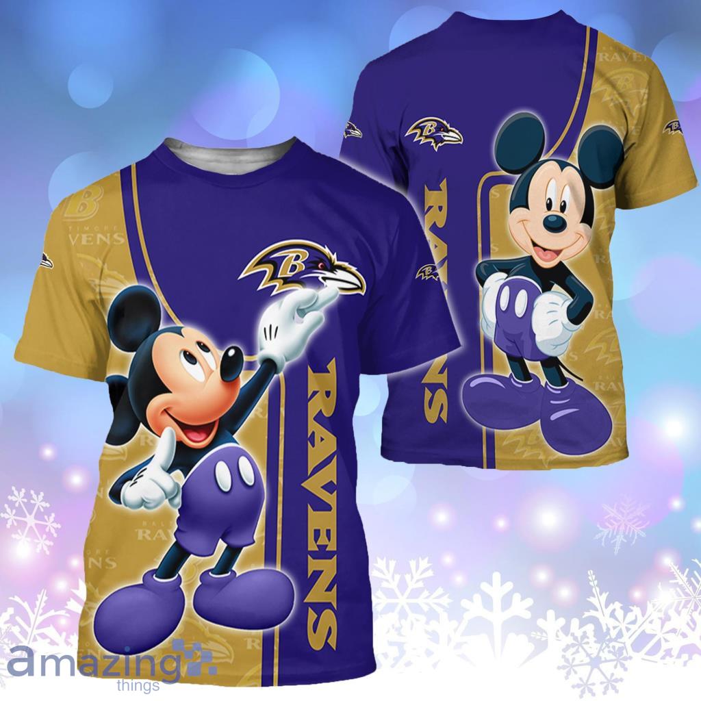 NFL Baltimore Ravens Mickey Mouse Disney 3D All Over Print Gift