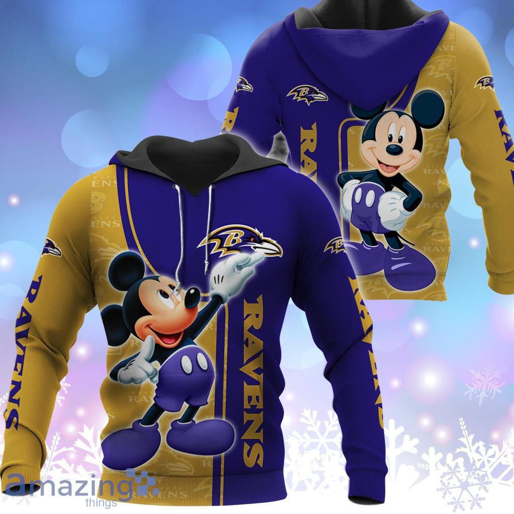 NFL Baltimore Ravens Mickey Mouse Disney 3D All Over Print Gift