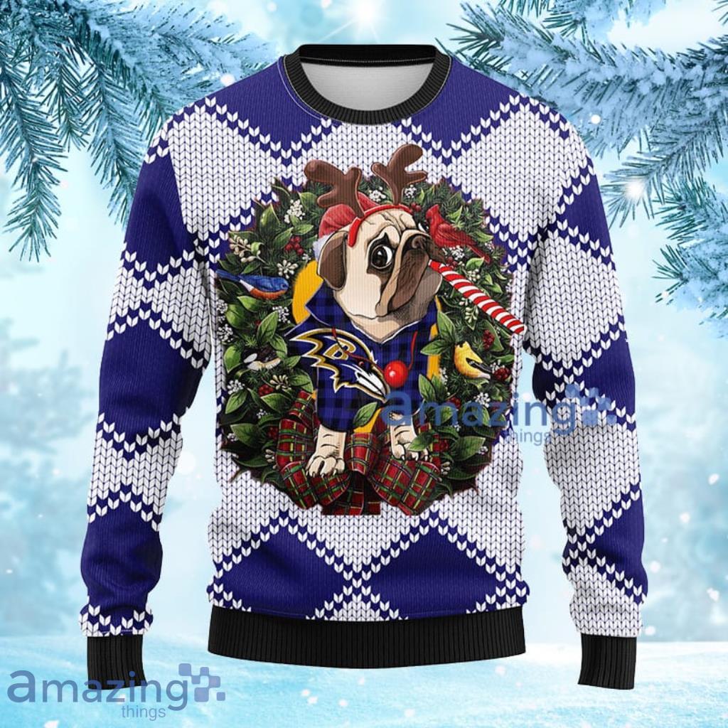 NFL Baltimore Ravens Pub Dog Christmas Ugly Sweater