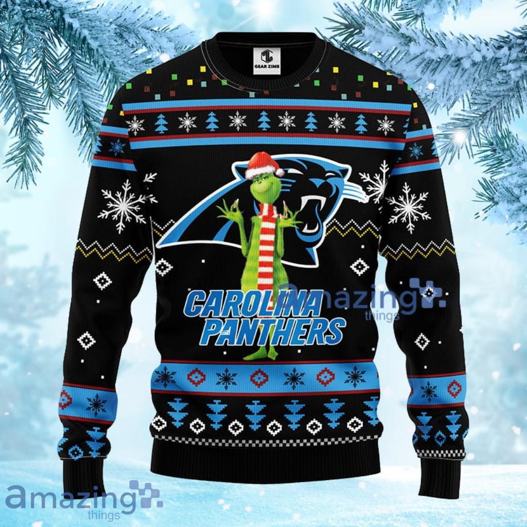 NFL Carolina Panthers Funny Grinch Christmas Ugly Sweater - 1