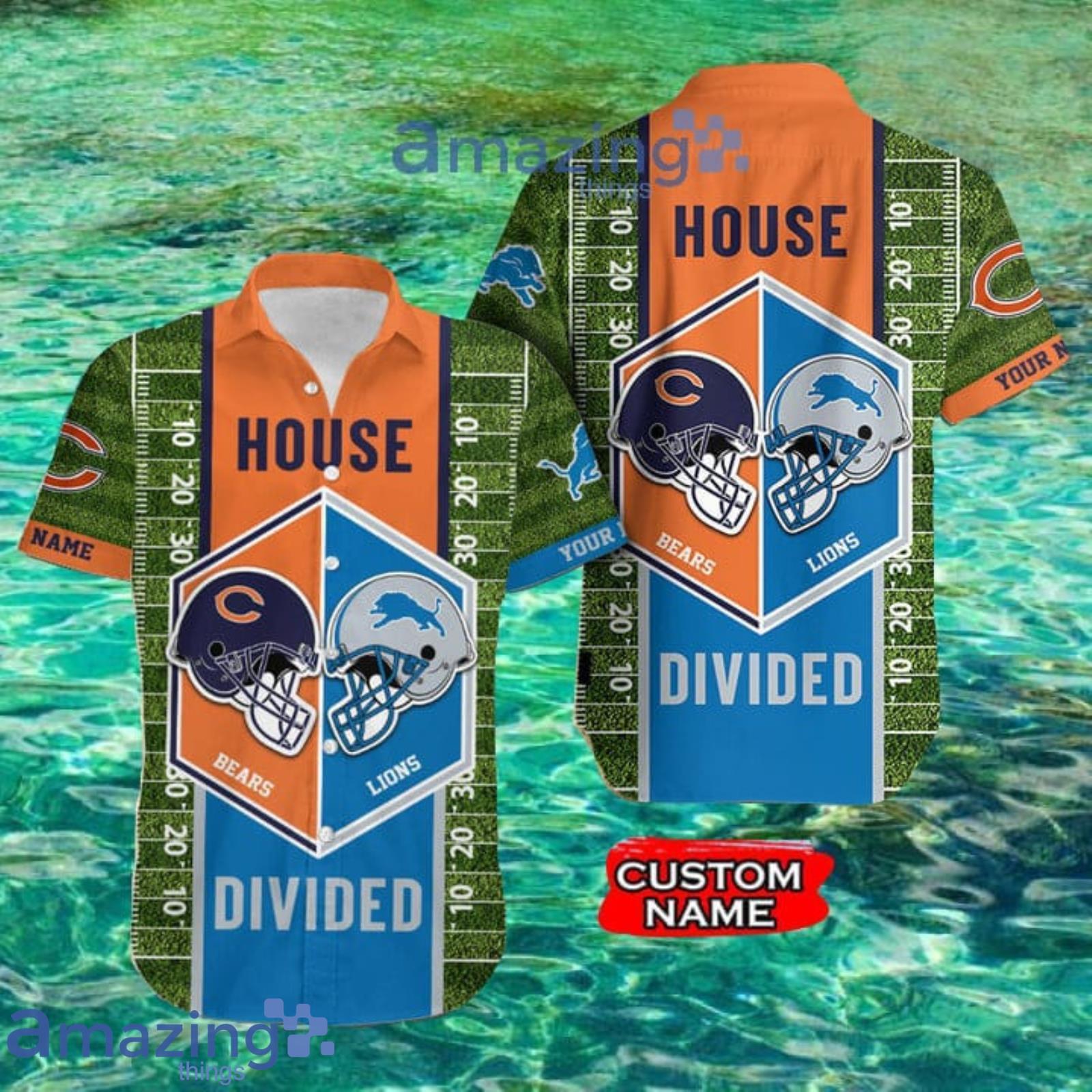 Nfl Chicago Bears And Detroit Lions Custom Name Hawaiian Shirt Product Photo 1