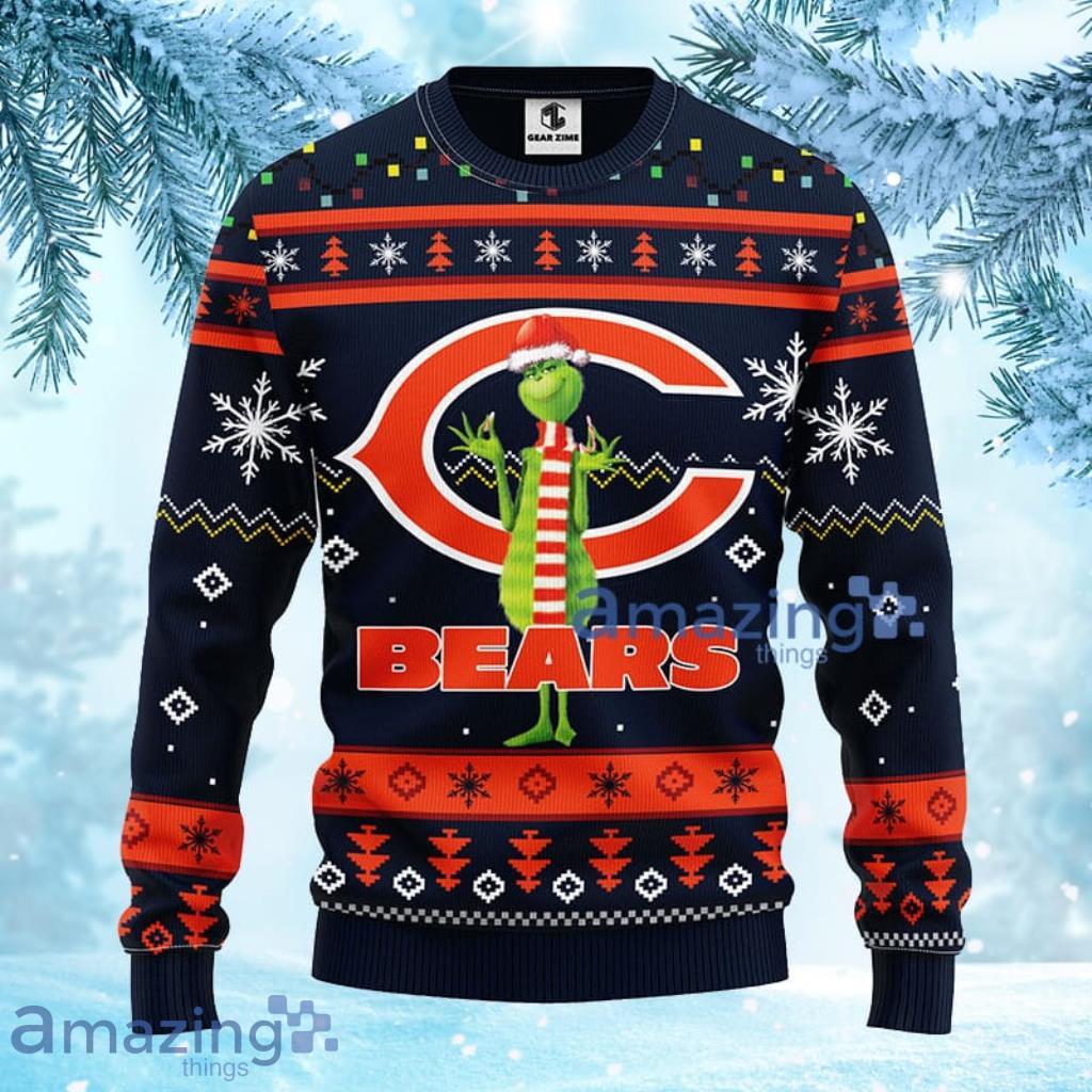 NFL Chicago Bears Funny Grinch Christmas Ugly Sweater
