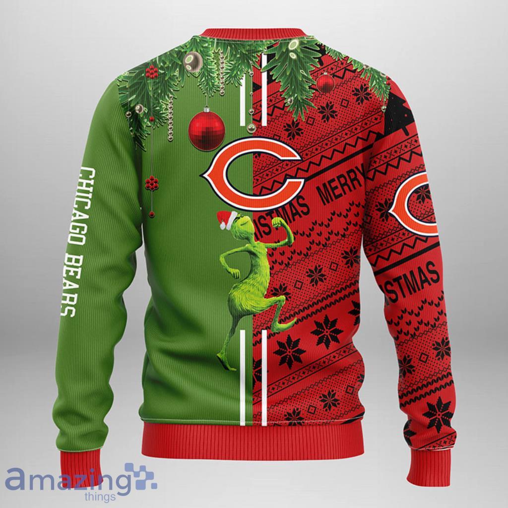 NFL Chicago Bears Grinch & Scooby Doo Christmas Ugly Sweater image NFL Chicago Bears Grinch & Scooby-Doo Christmas Ugly Sweater - 2