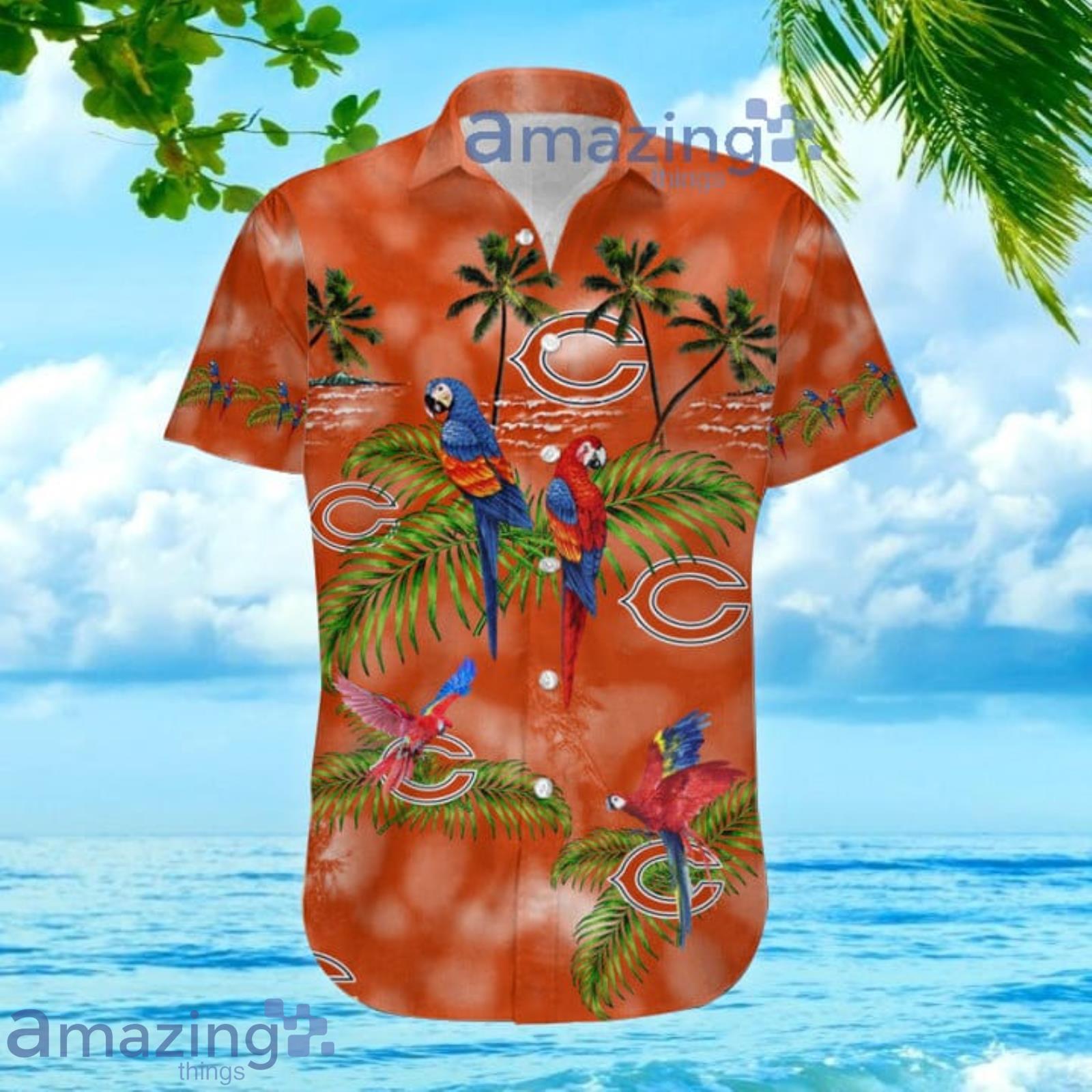 Nfl Chicago Bears Parrot Tropical Aloha Hawaiian Shirt Summer Gift image Nfl Chicago Bears Parrot Tropical Aloha Hawaiian Shirt Summer Gift Product Photo 2