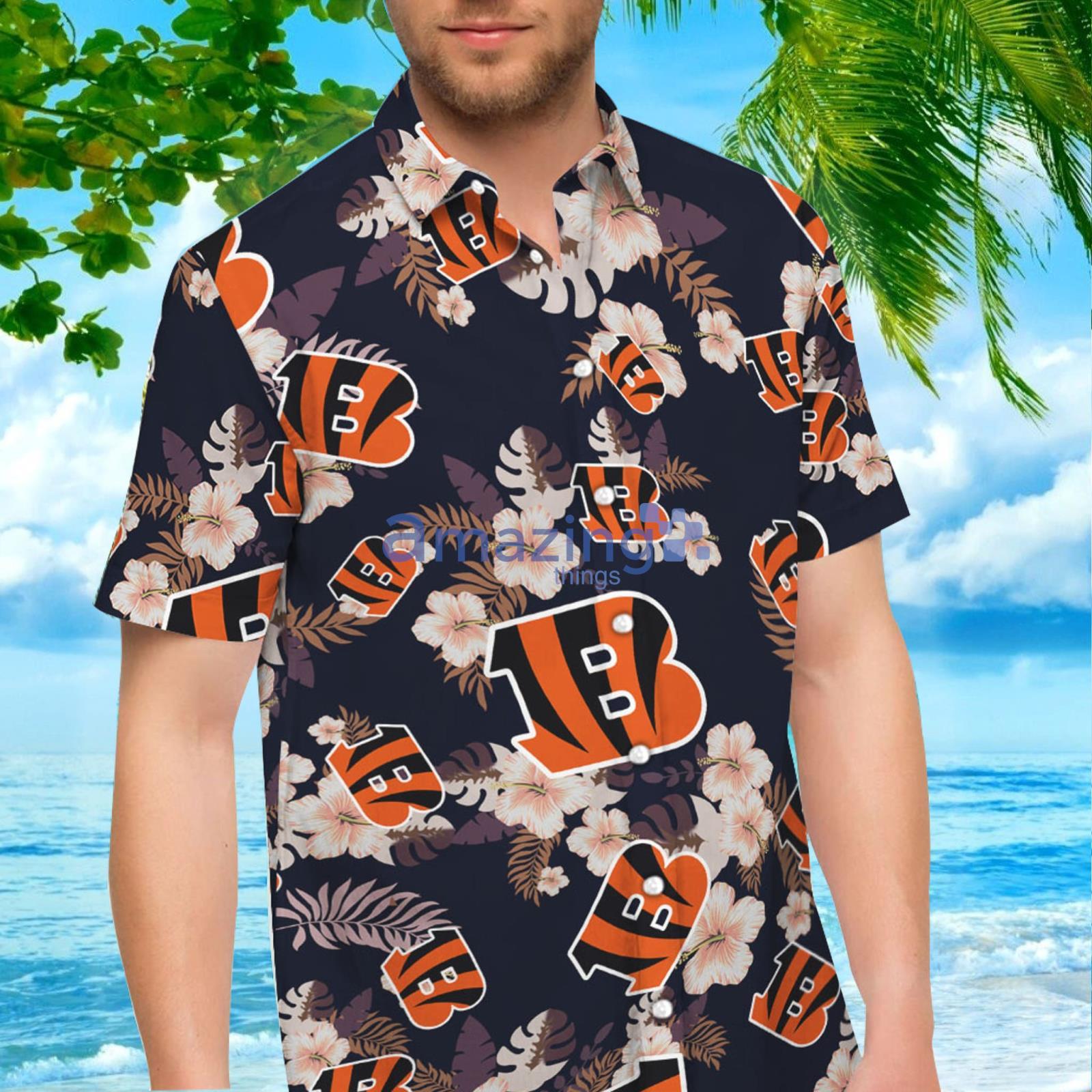 NFL Cincinnati Bengals Short Sleeve Aloha Hawaiian Shirt And