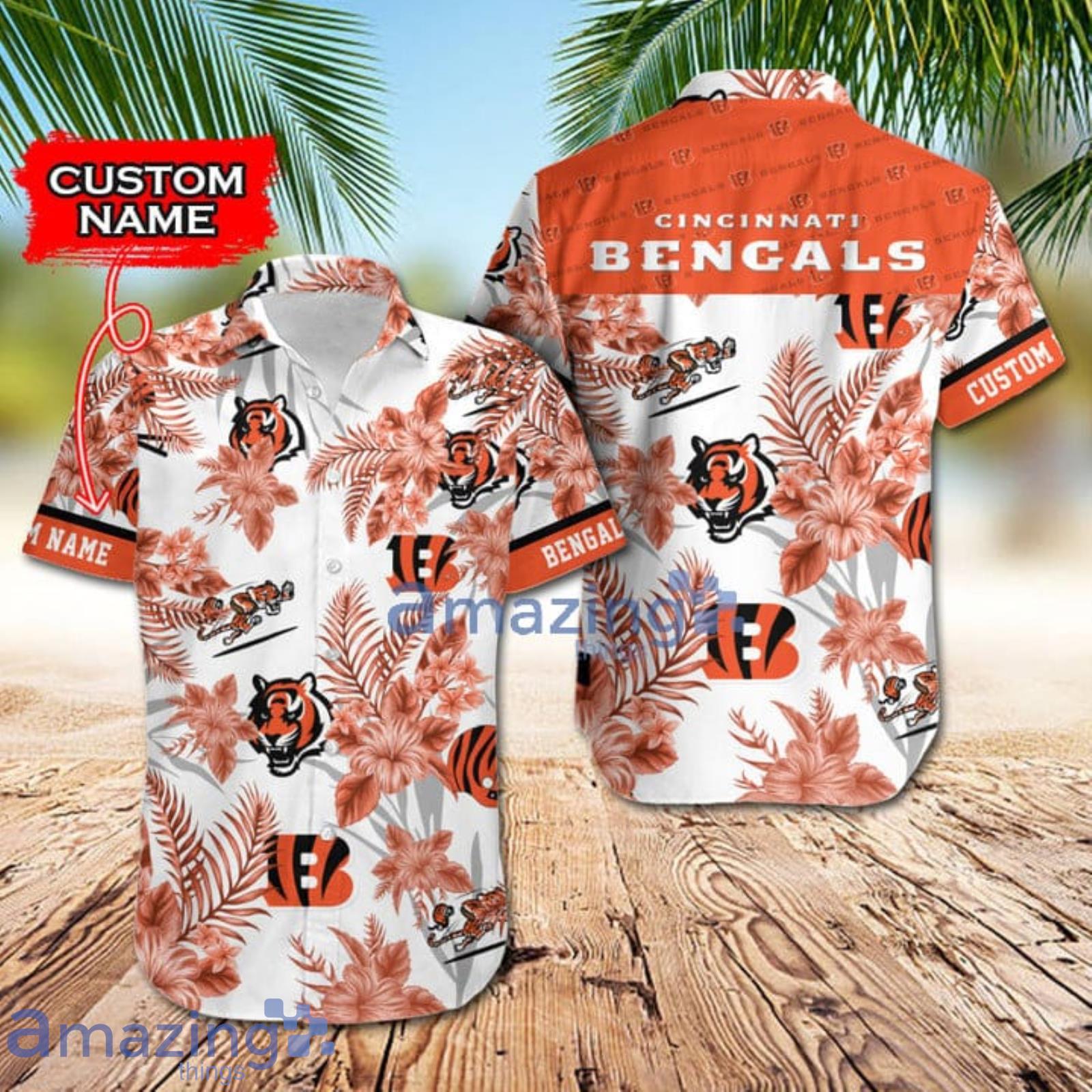 Nfl Cincinnati Bengals Custom Name All Over print Tropical