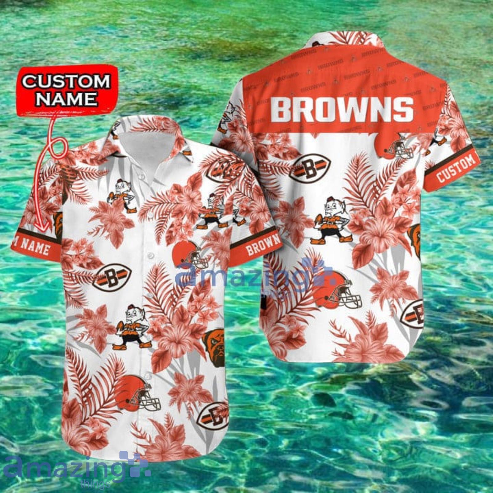 Cleveland Browns Custom Name Tropical Aloha Hawaiian Shirt