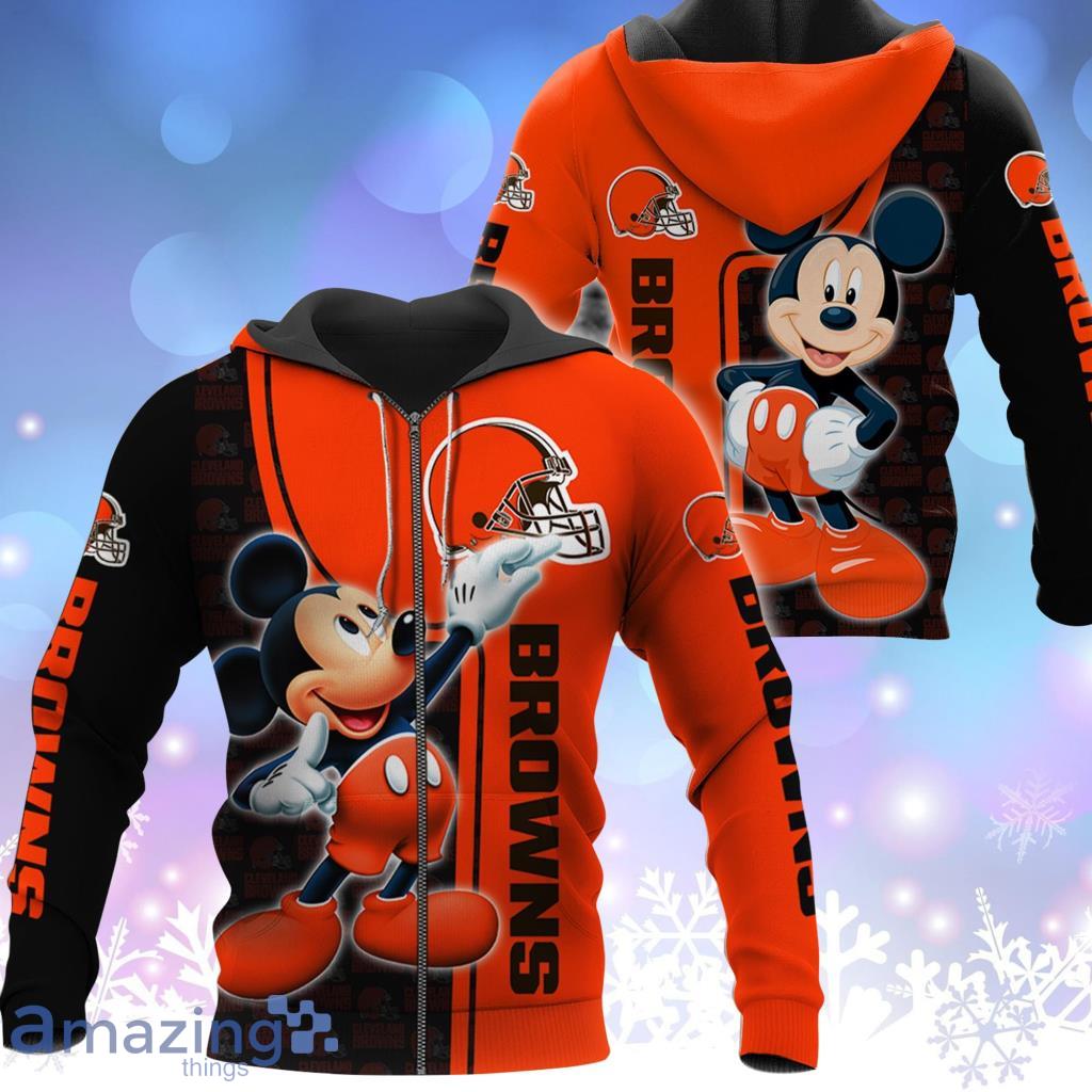 NFL Cleveland Browns Mickey Mouse Disney 3D All Over Print Gift For Fans - 1