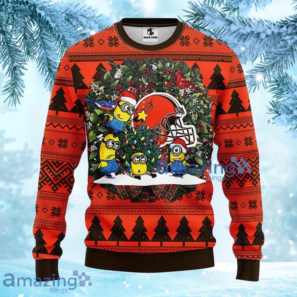 Cleveland Browns Minion Christmas AOP Sweater