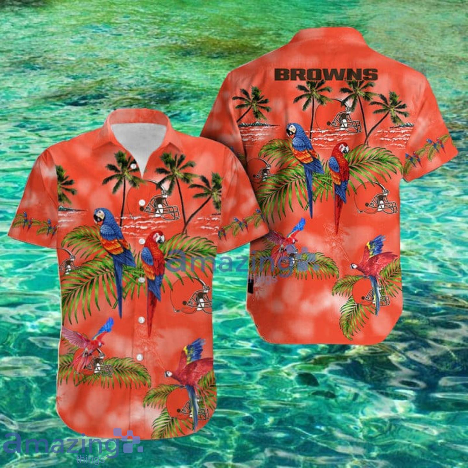 Nfl Cleveland Browns Parrot Tropical Aloha Hawaiian Shirt Summer Gift Product Photo 1