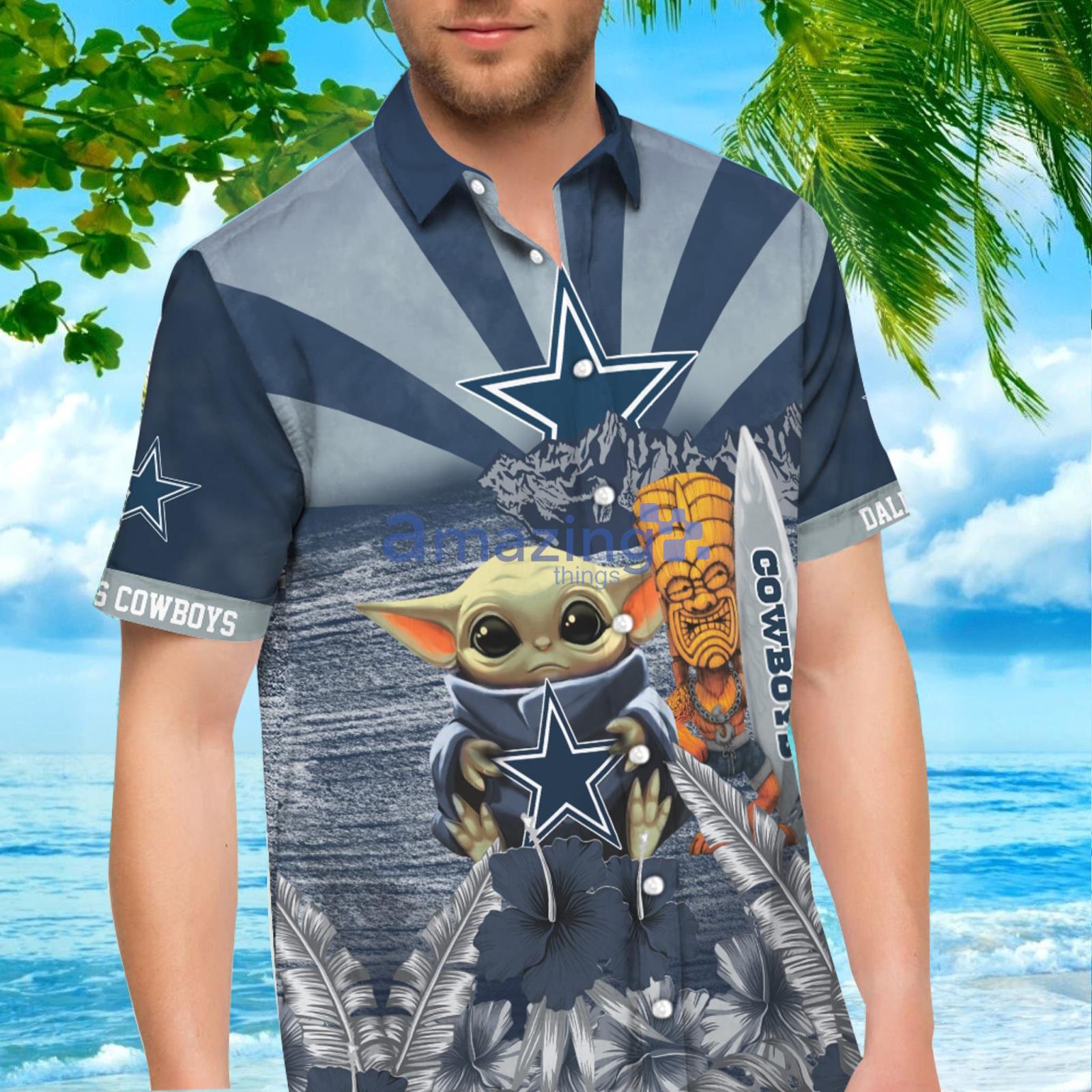 Baby Yoda Star Wars Dallas Cowboys Hawaiian Shirt Best Beach Gift