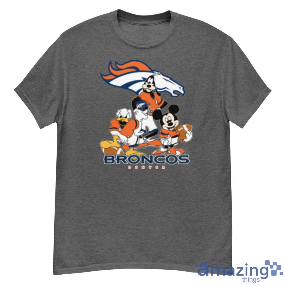 Vintage Denver Broncos Shirt 3D Mickey Unique Broncos Gifts