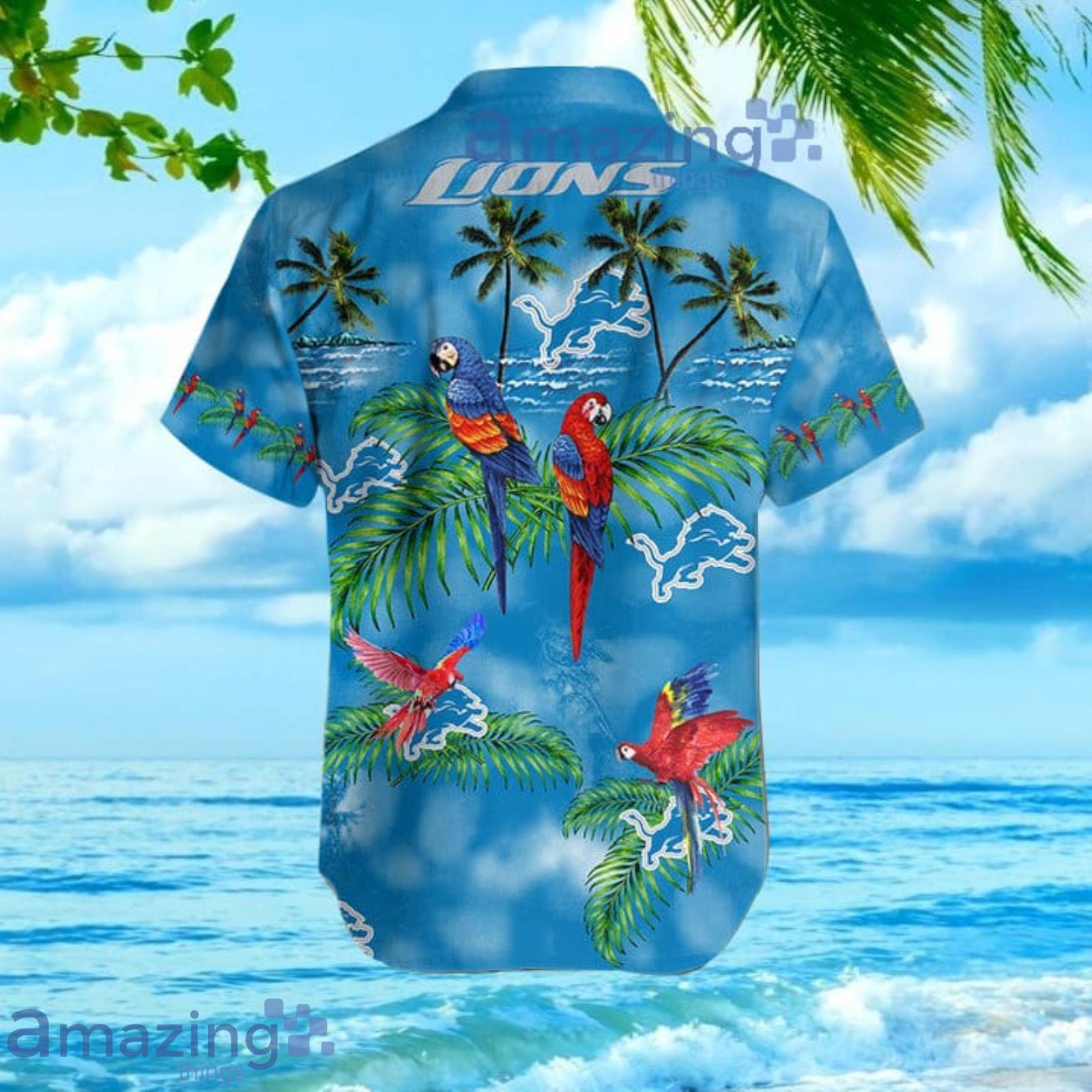 Nfl Detroit Lions Parrot Tropical Aloha Hawaiian Shirt Summer Gift image Nfl Detroit Lions Parrot Tropical Aloha Hawaiian Shirt Summer Gift Product Photo 3