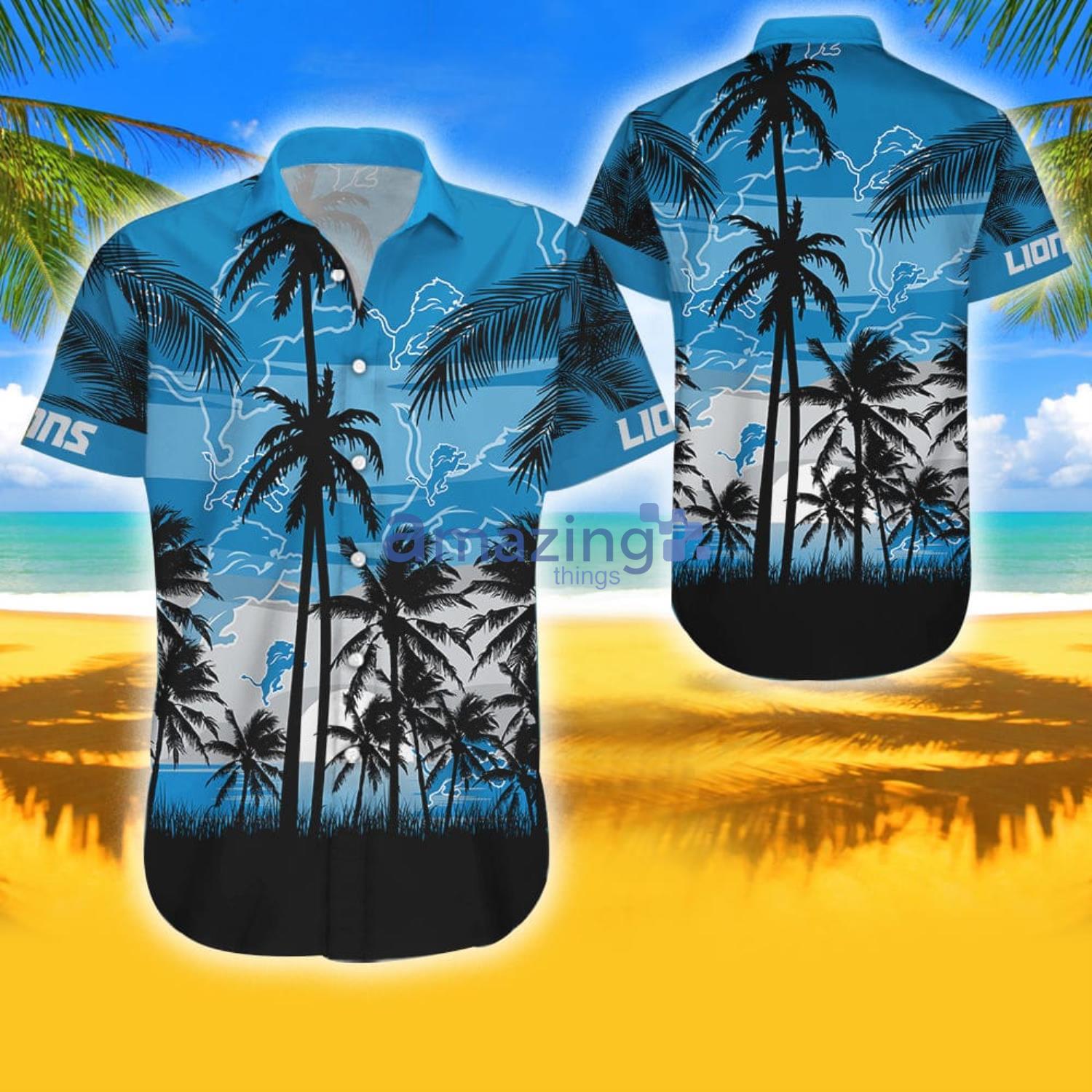 Detroit Lions Hawaii Shirt Tropical Pattern Coconut Tree