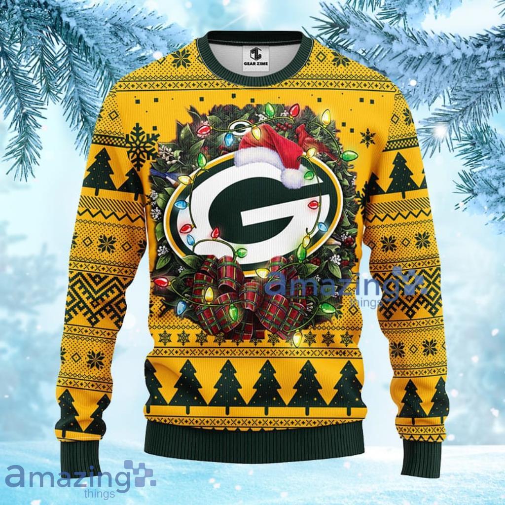 Green Bay Packers Snowflakes Pattern Ugly Christmas Sweater