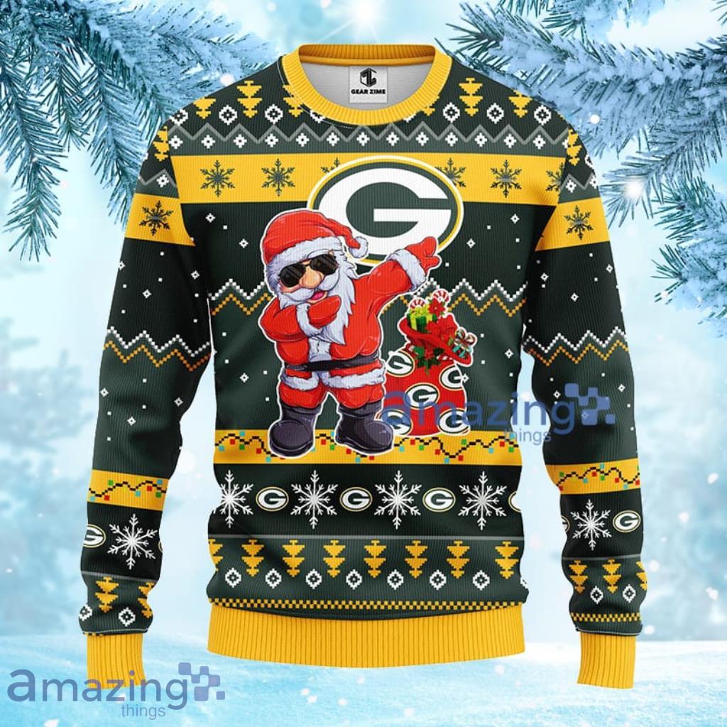 Green Bay Packers Christmas Santa Claus Tattoo Ugly Sweater For