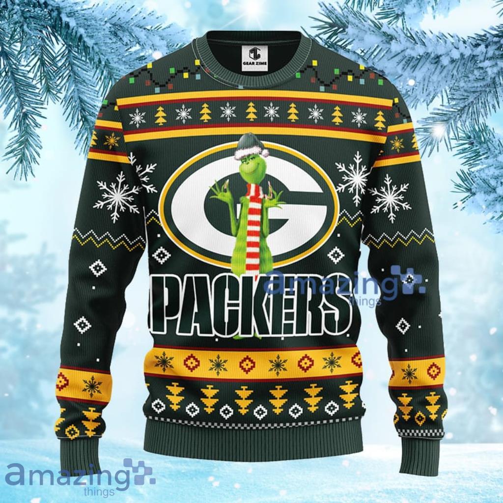 NFL Green Bay Packers Grinch Funny Xmas Sweaters, Grinch Ugly Sweater