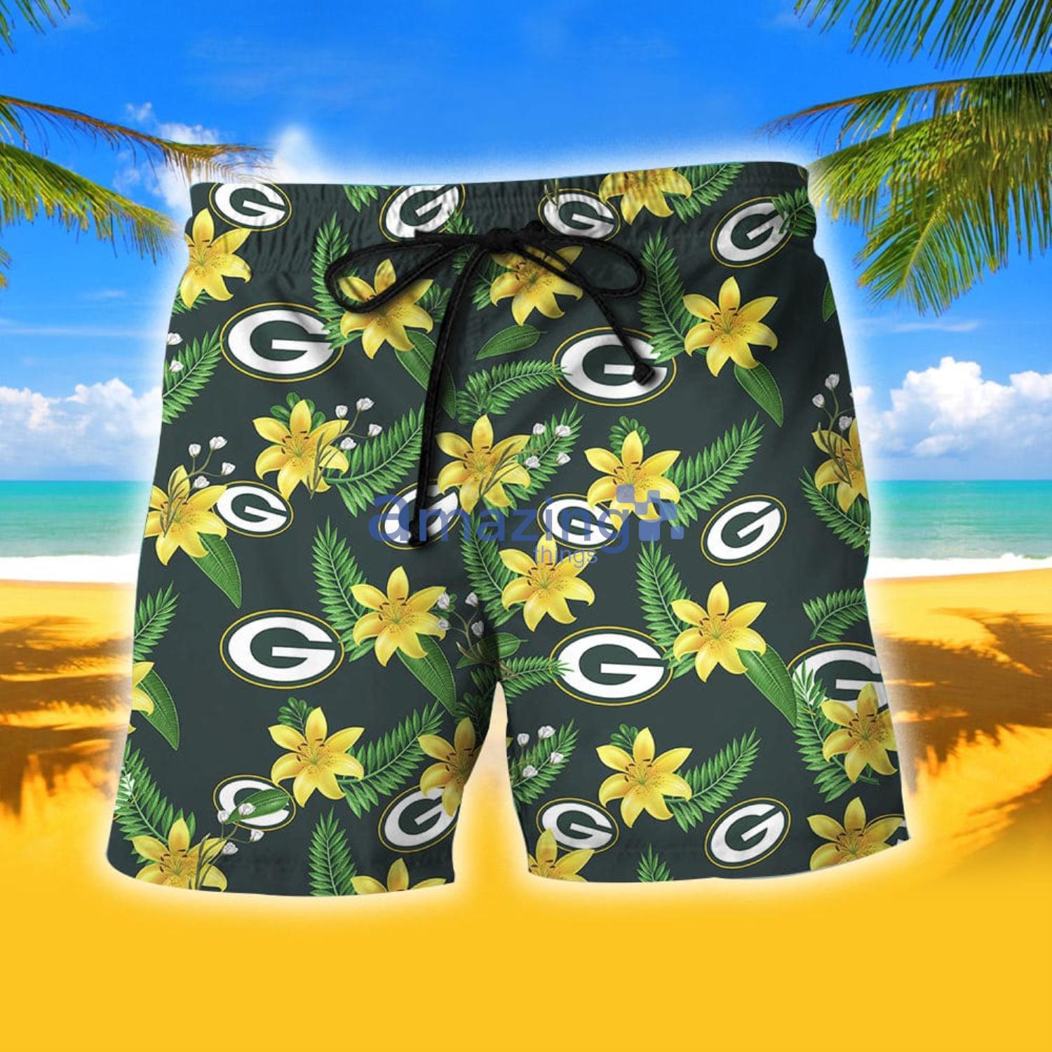 Green Bay Packers Summer Tropical Combo Hawaiian Shirt And Short