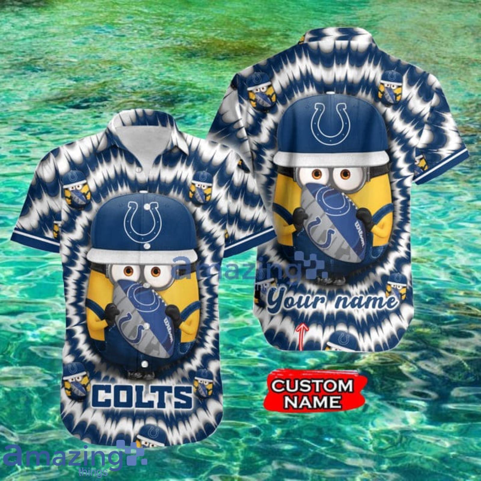 Nfl Indianapolis Colts Custom Name Minions Lover Hawaiian Shirt For Men And Women Product Photo 1