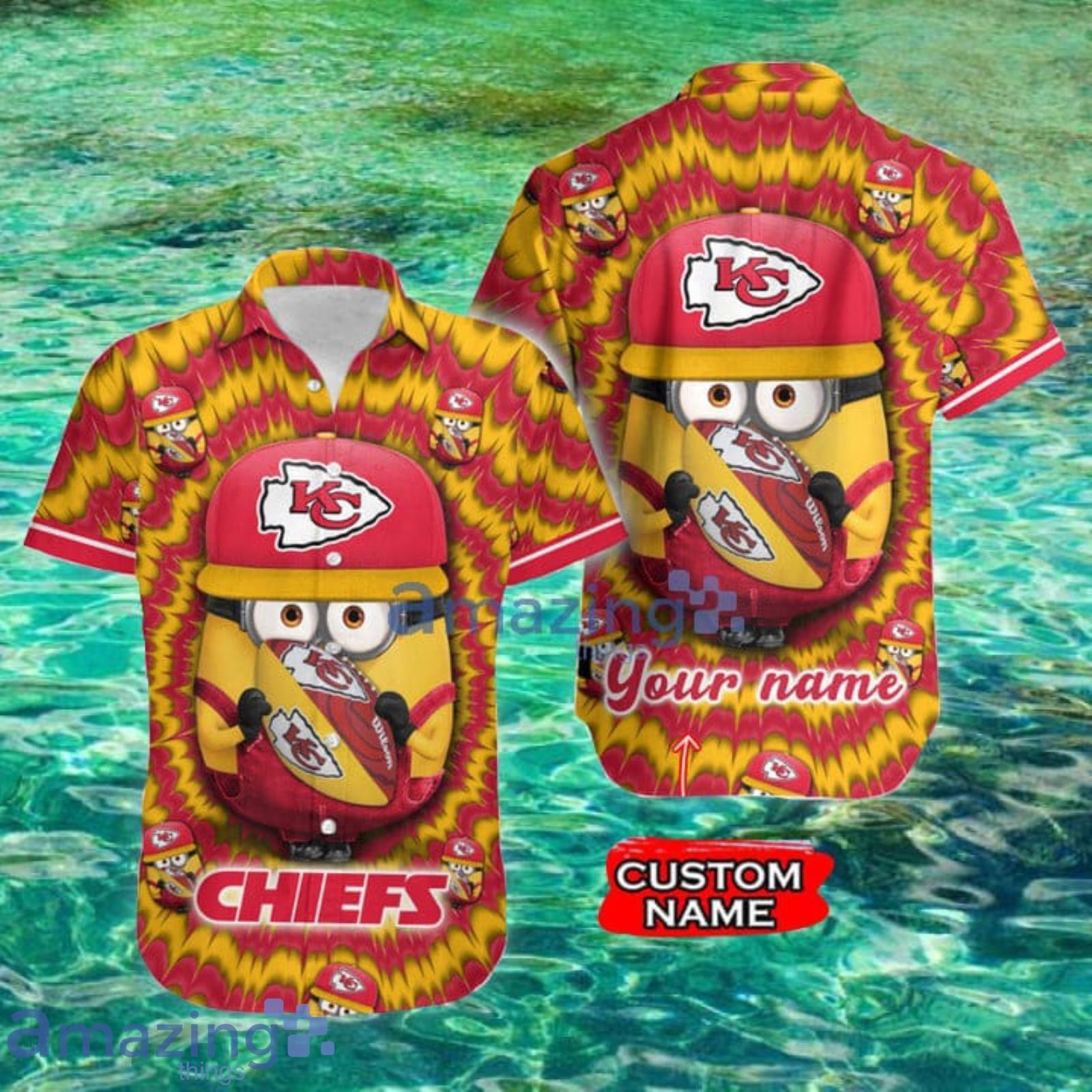 Nfl Kansas City Chiefs Custom Name Minions Lover Hawaiian Shirt For Men And Women Product Photo 1