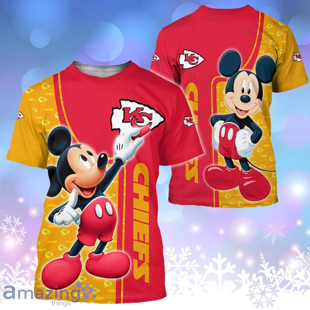 Kansas City Chiefs Mickey Mouse And Friends Disney 3D T-Shirt