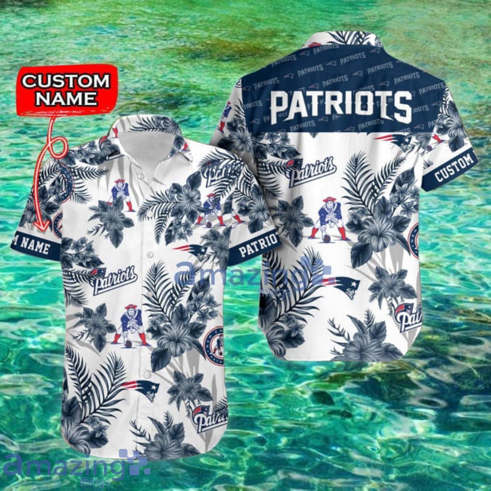 Nfl New England Patriots Custom Name All Over print Tropical Hawaiian Shirt Product Photo 1