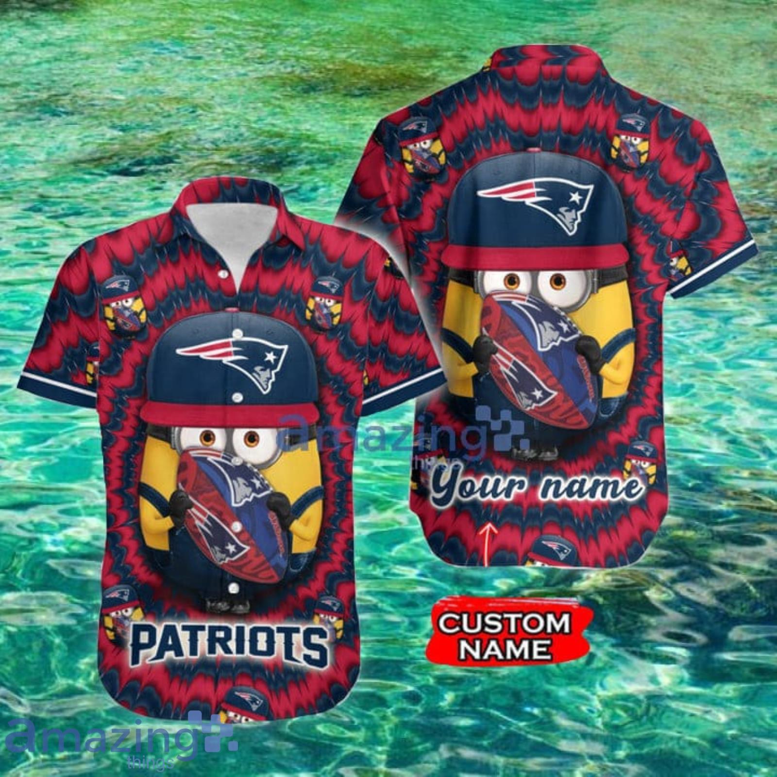 Nfl New England Patriots Custom Name Minions Lover Hawaiian Shirt For Men And Women Product Photo 1