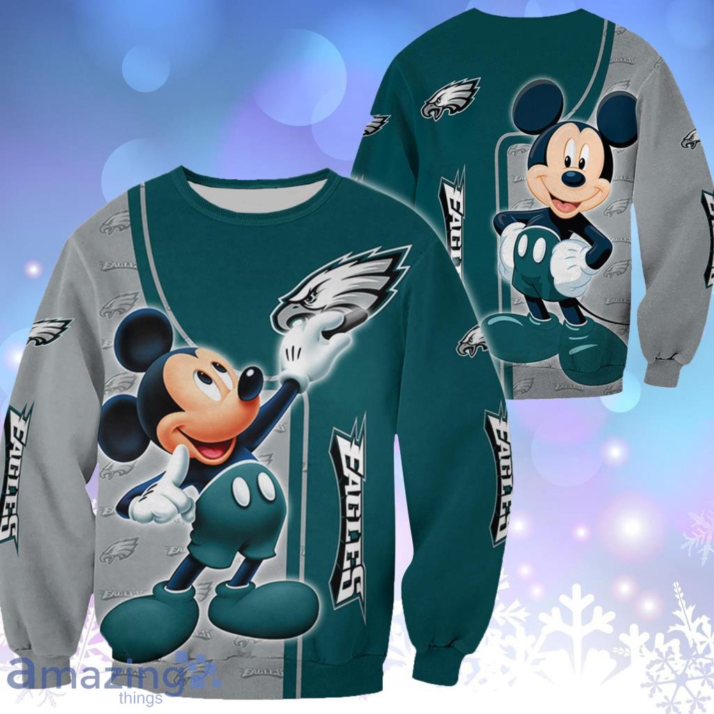 Philadelphia Eagles Football Mickey Mouse 3D Hoodie Nfl Sweatshirt