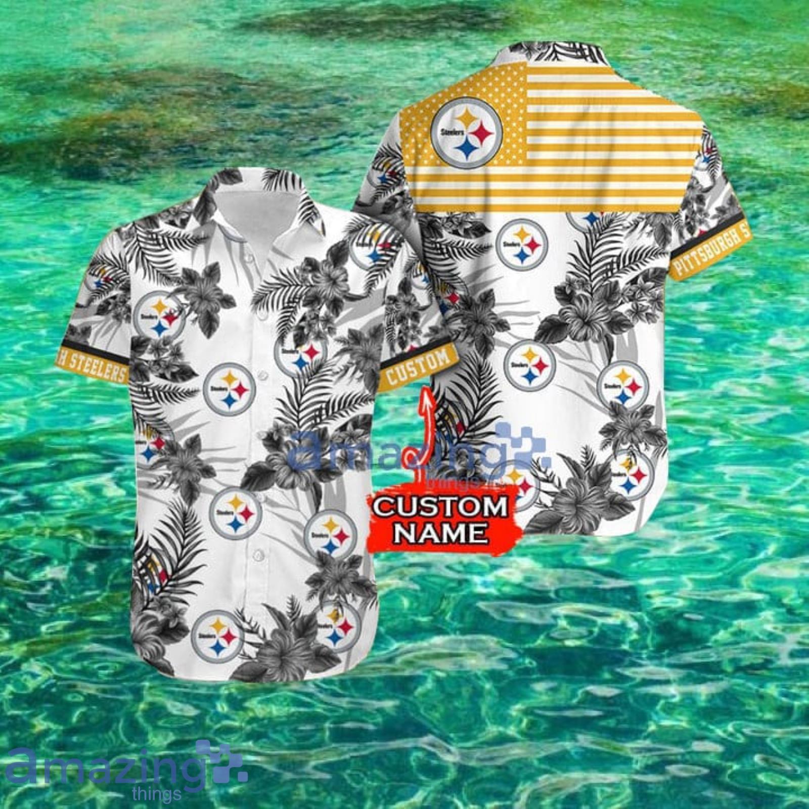 Pittsburgh Steelers NFL Hawaiian Shirt Graphic American Flag 3D