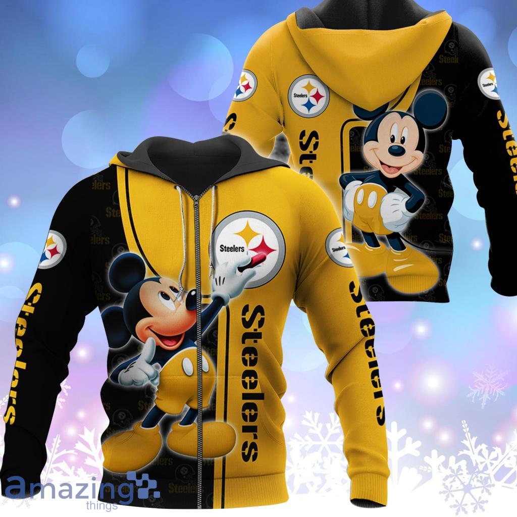 NFL Steelers Hoodie 3D Gold Black Pittsburgh Steelers Gift