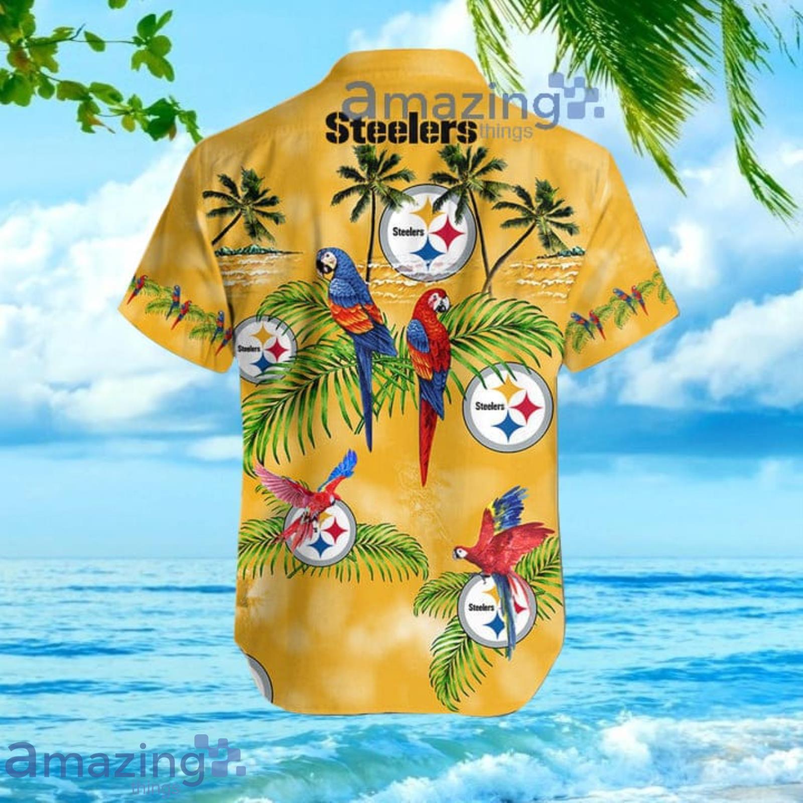 Pittsburgh Steelers Women Button Down Shirt Dress Summer Hawaiian