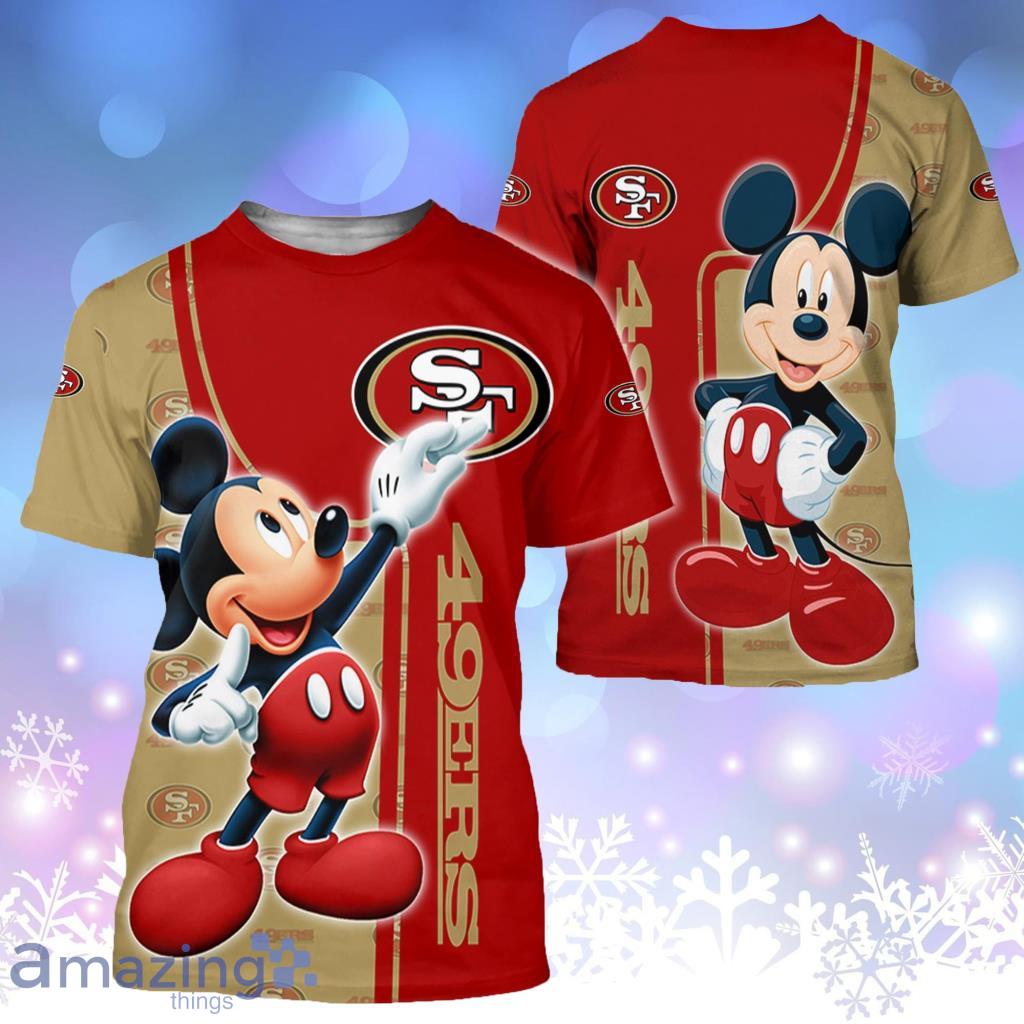 San Francisco 49Ers Mickey Mouse Hawaiian Shirt, 49Ers Logo Red Hawaiian  Shirt, Gifts For Disney and NFL Fan - The best gifts are made with Love