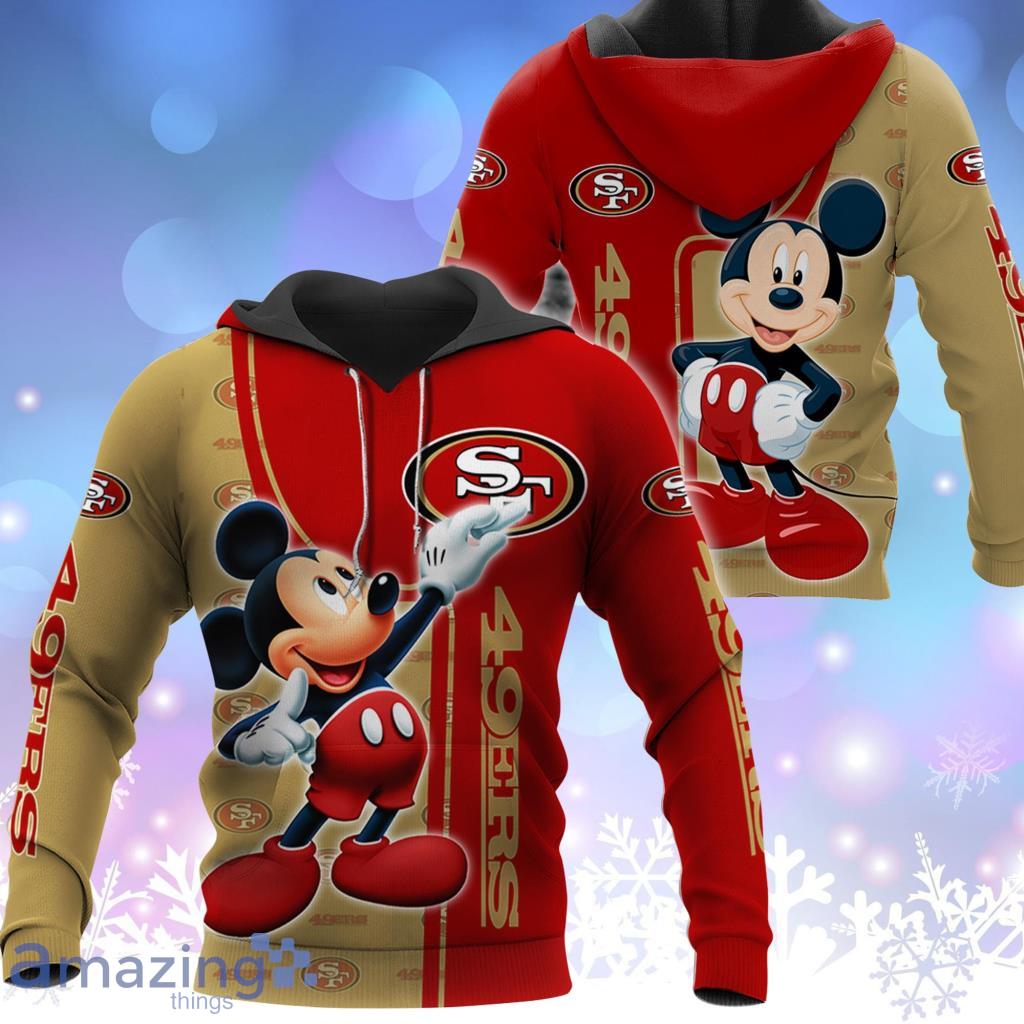 San Francisco 49ers Mickey And Friends Christmas Sweater 3D All