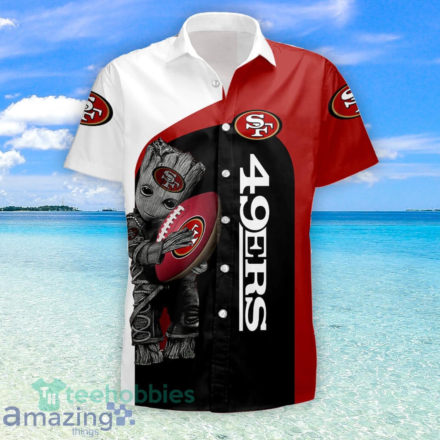 San Francisco 49ers NFL Team Football Beach Shirt Summer Button